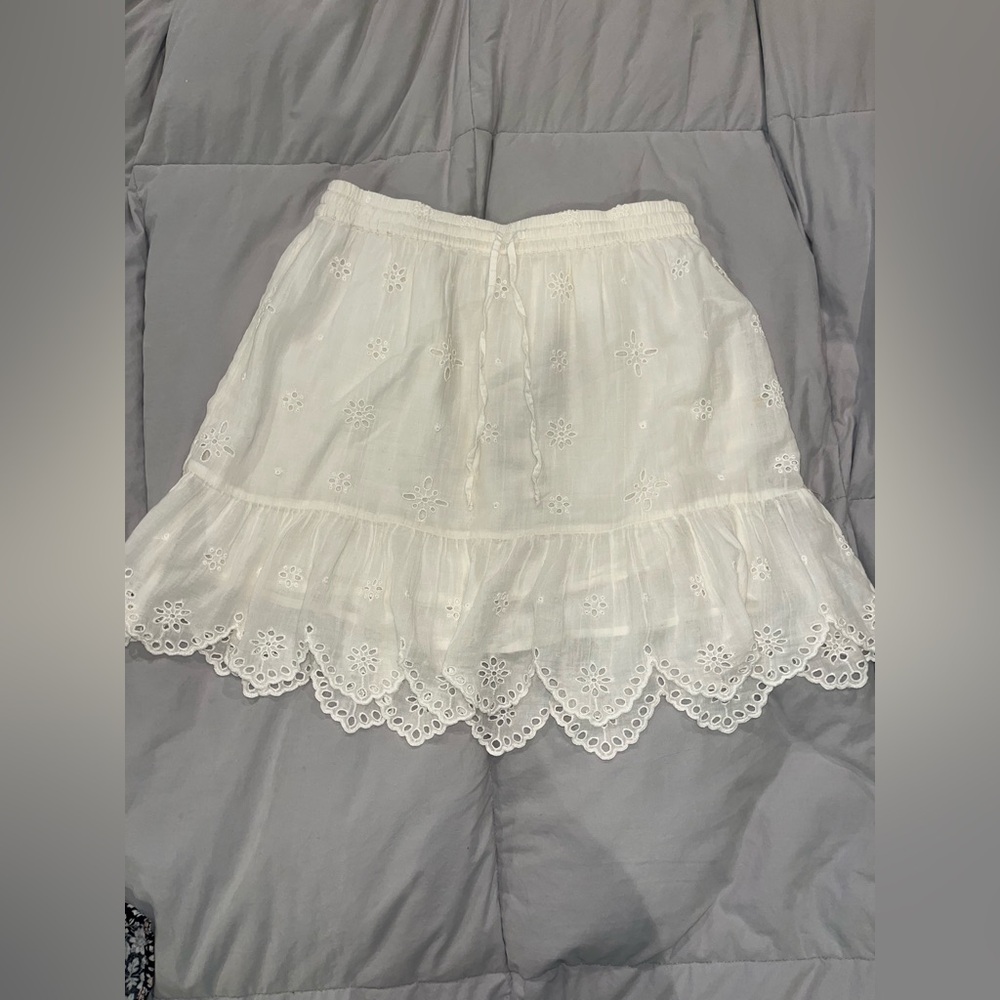 Aerie White Eyelet Mini Skirt